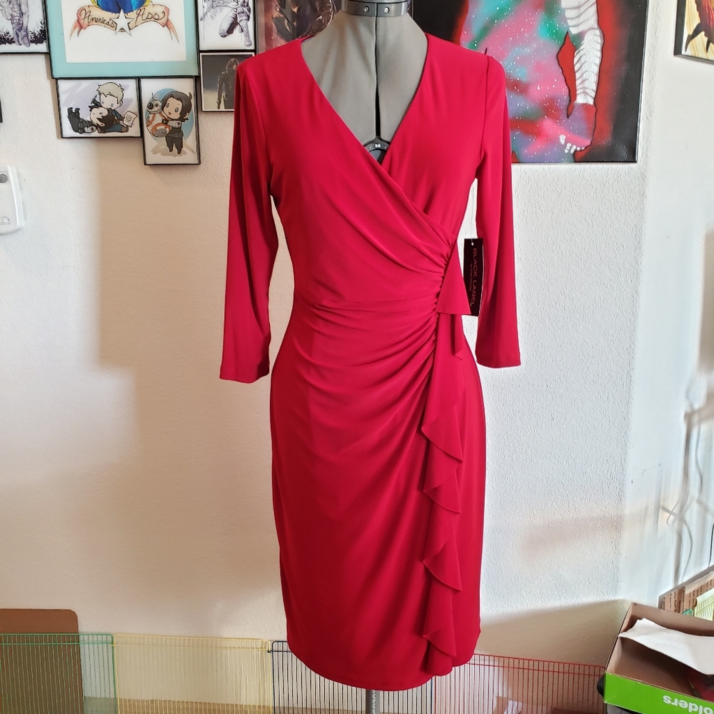 Red Wrap Cocktail Dress